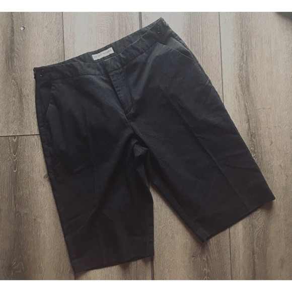 BAMBOO Pants - Bamboo Traders Black Flat Front Cropped Capri Pants Cotton/Spandex Size 12